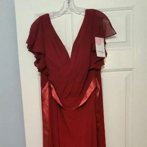 Burgundy DaVinci capsleeved dress